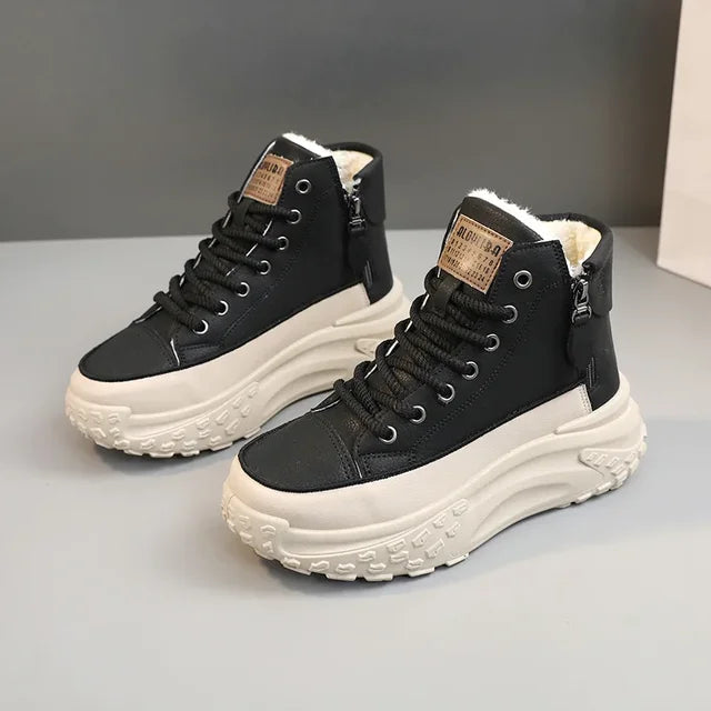 Women's High-Top Platform Sneakers - Casual Chunky Streetwear - Image 11