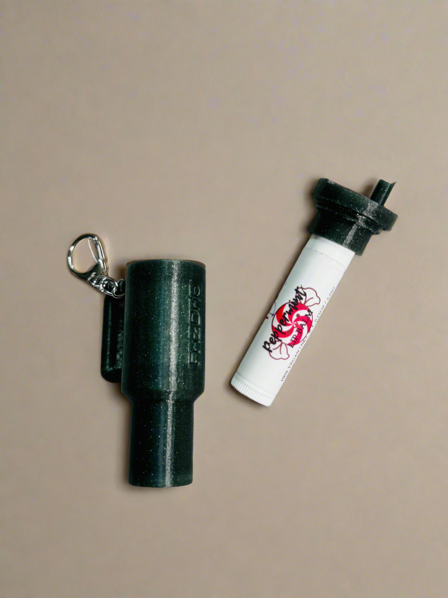Tumbler Style Lip Balm Holder Keychain