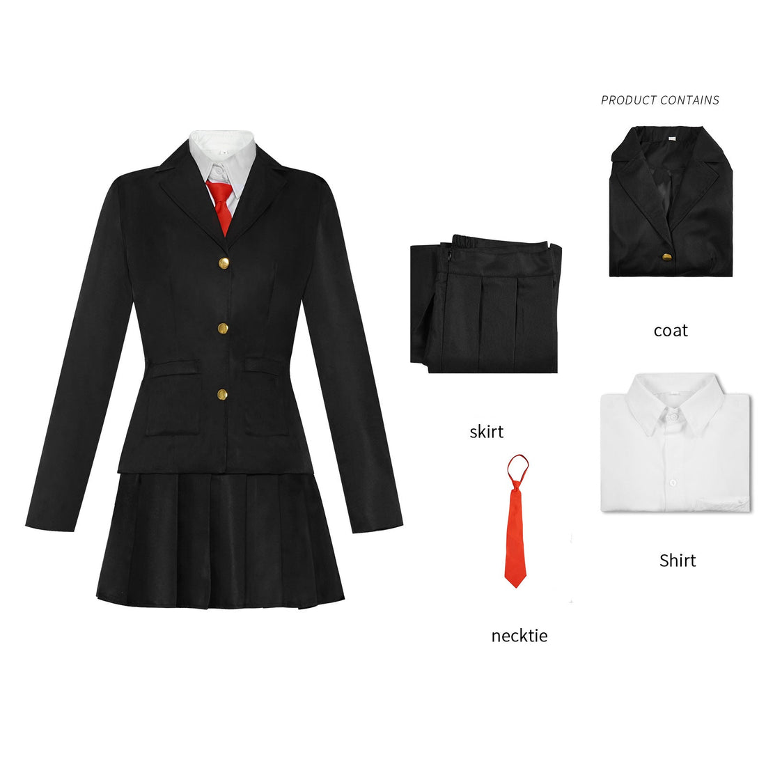 Women's Goth Uniform Cosplay Outfit with Pleated Skirt - Image 5