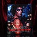 A magnetic eyeshadow palette featuring twenty unique shades with a Rocky Horror Show cinematic cover art.