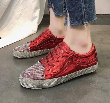 Women's Golden Silver Bling Sneakers - Image 12