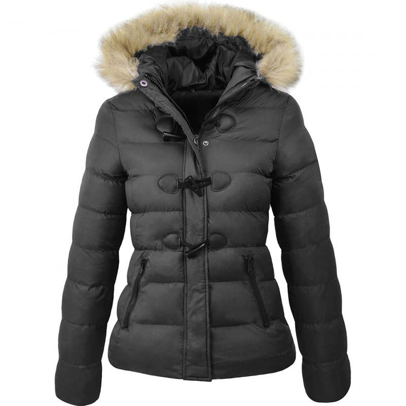 Yellow Puffer Coat with Faux Fur Hood & Toggle Buttons - Image 5