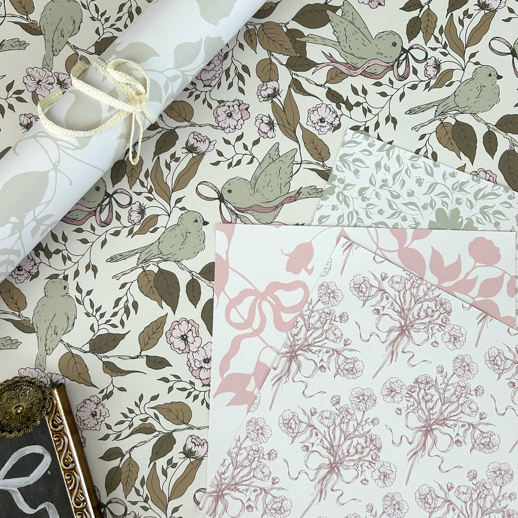 Lilla Floral Wallpaper: Cottagecore Sage-Green Nursery Decor