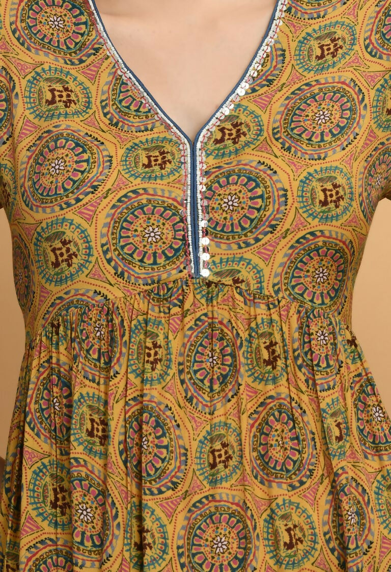 Mustard Maslin Kurta Set for Women - Elegant 2-Piece Ethnic Wear