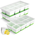 VEHHE Large Ice Cube Molds Stackable Whiskey Ice Cubes Mold Easy Release Ice Molds with Removable Lid for Cocktail Whiskey Juice (Green)