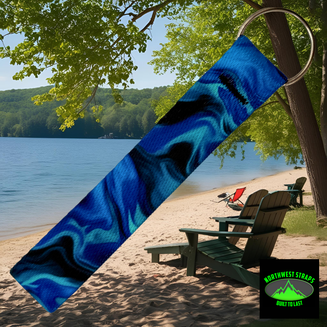 Liquid Blue Key Fob, Perfect for backpack or purse.