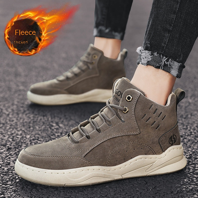 Men's Lightweight Leather Casual Shoes – Comfortable Walking Boots