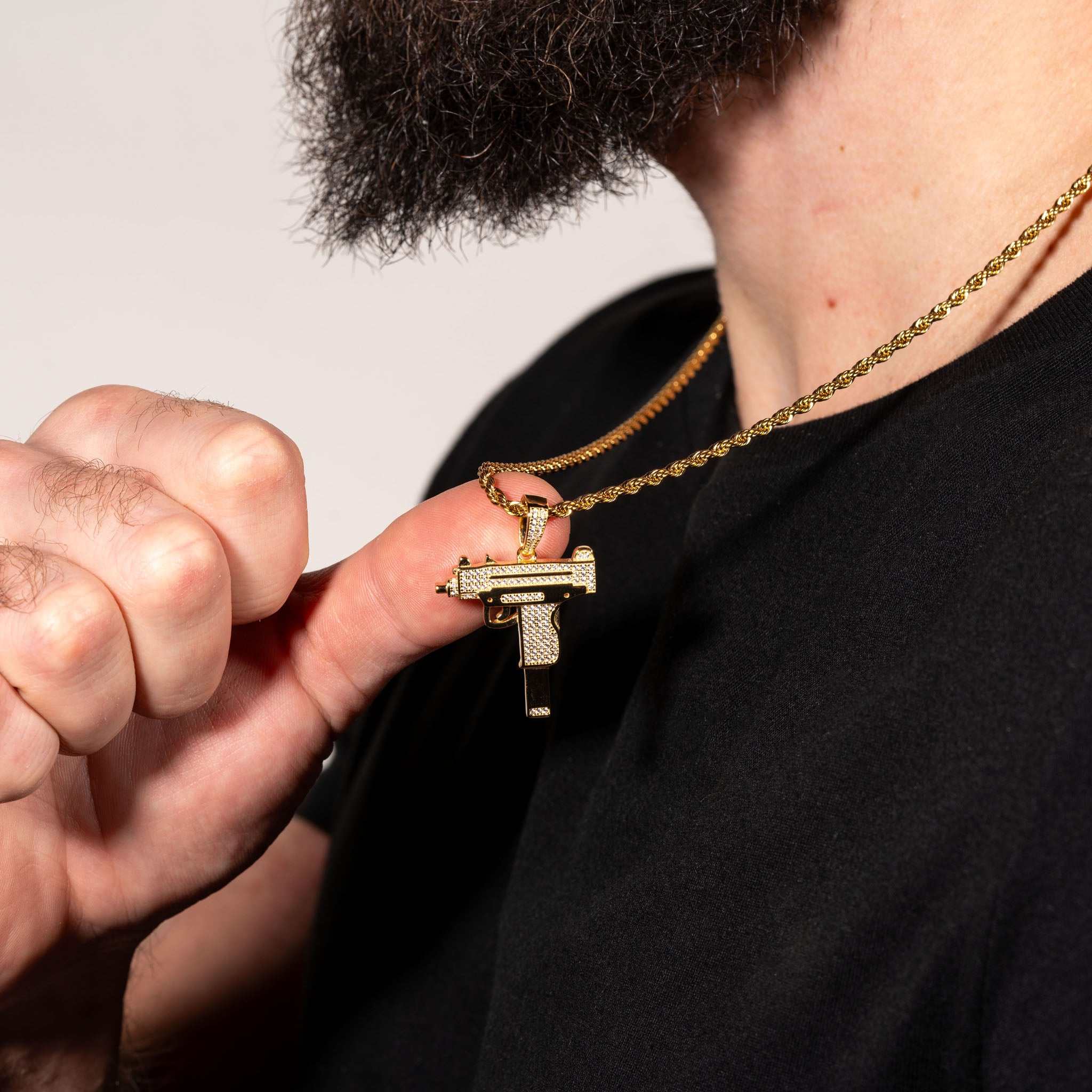 Uzi Pendant 925 Sterling Silver