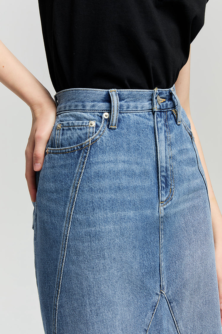 Express Yourself Asymmetrical Denim Skirt