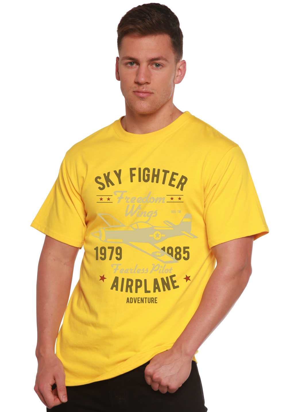 Sky Fighter Men's Bamboo Viscose Graphic T-Shirt