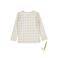 The Printed Long Sleeve Tee - Tan Grid
