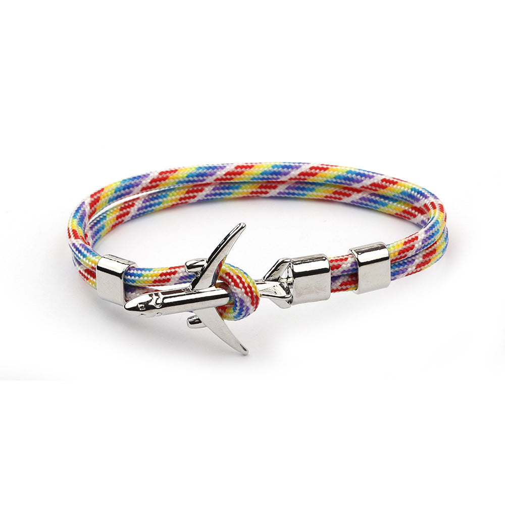 Modern Airplane Anchor Paracord Bracelet Nautical Rope Accessory