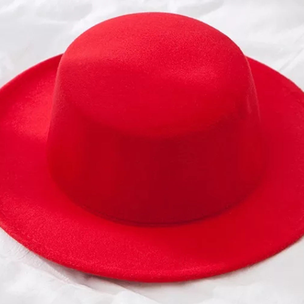 Classic Wide Brim Felt Fedora Hat for Men and Women