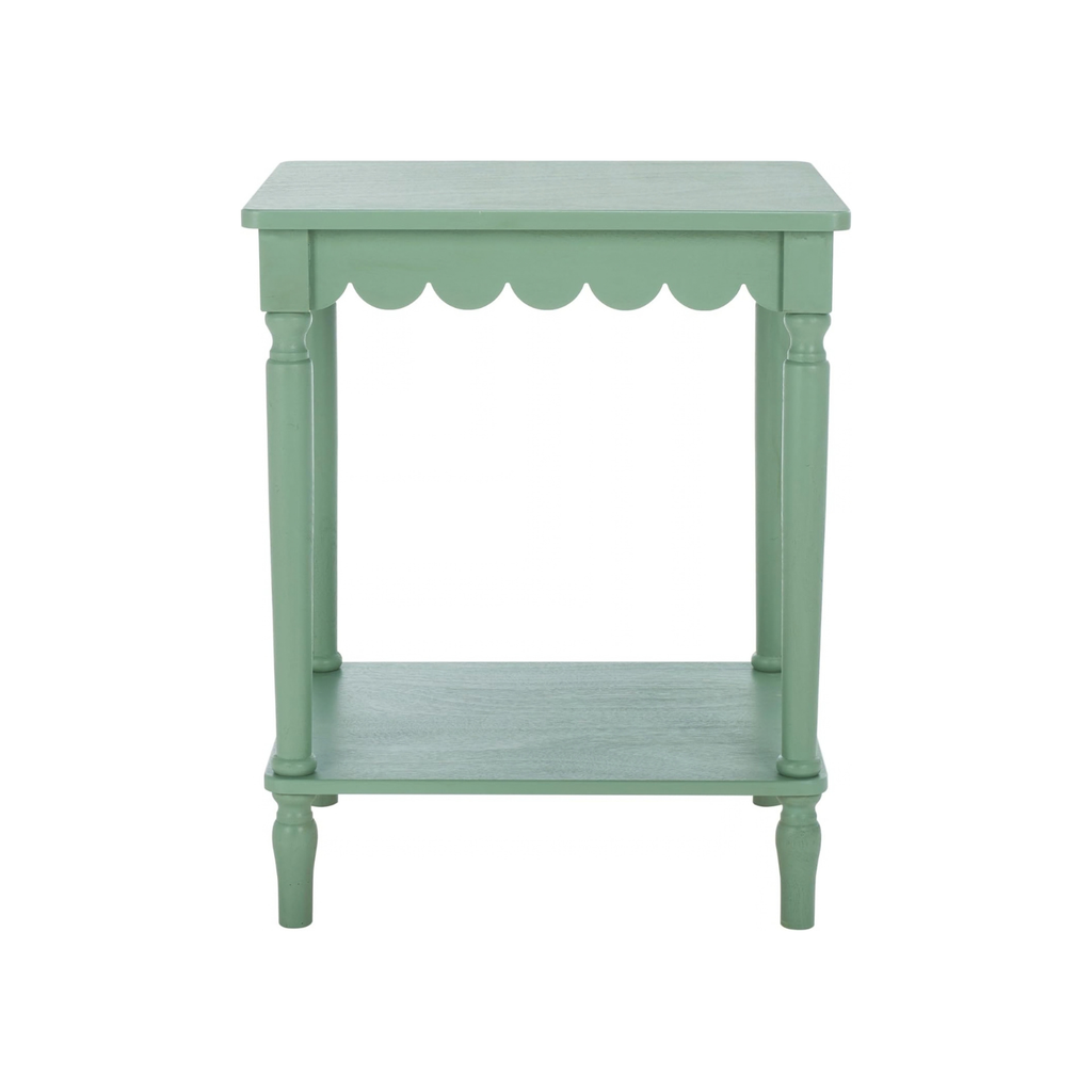 Mattie Scalloped Side Table in Mint Green