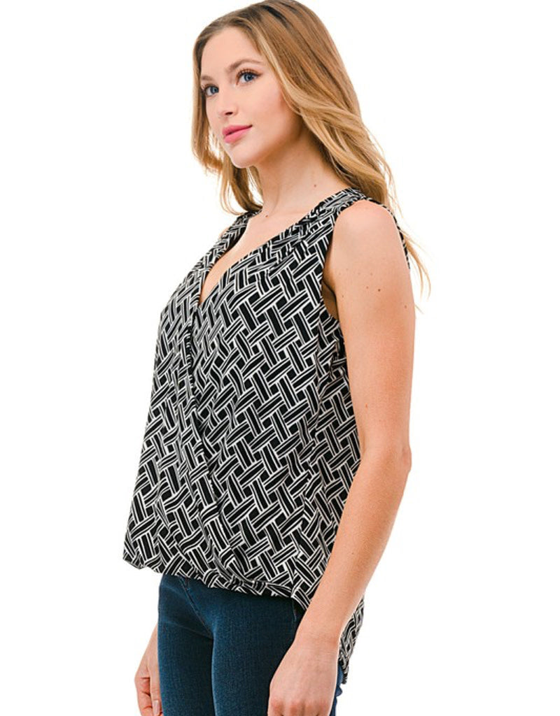 Debra Printed Tank Top Sleeveless Casual Lightweight Shirt
