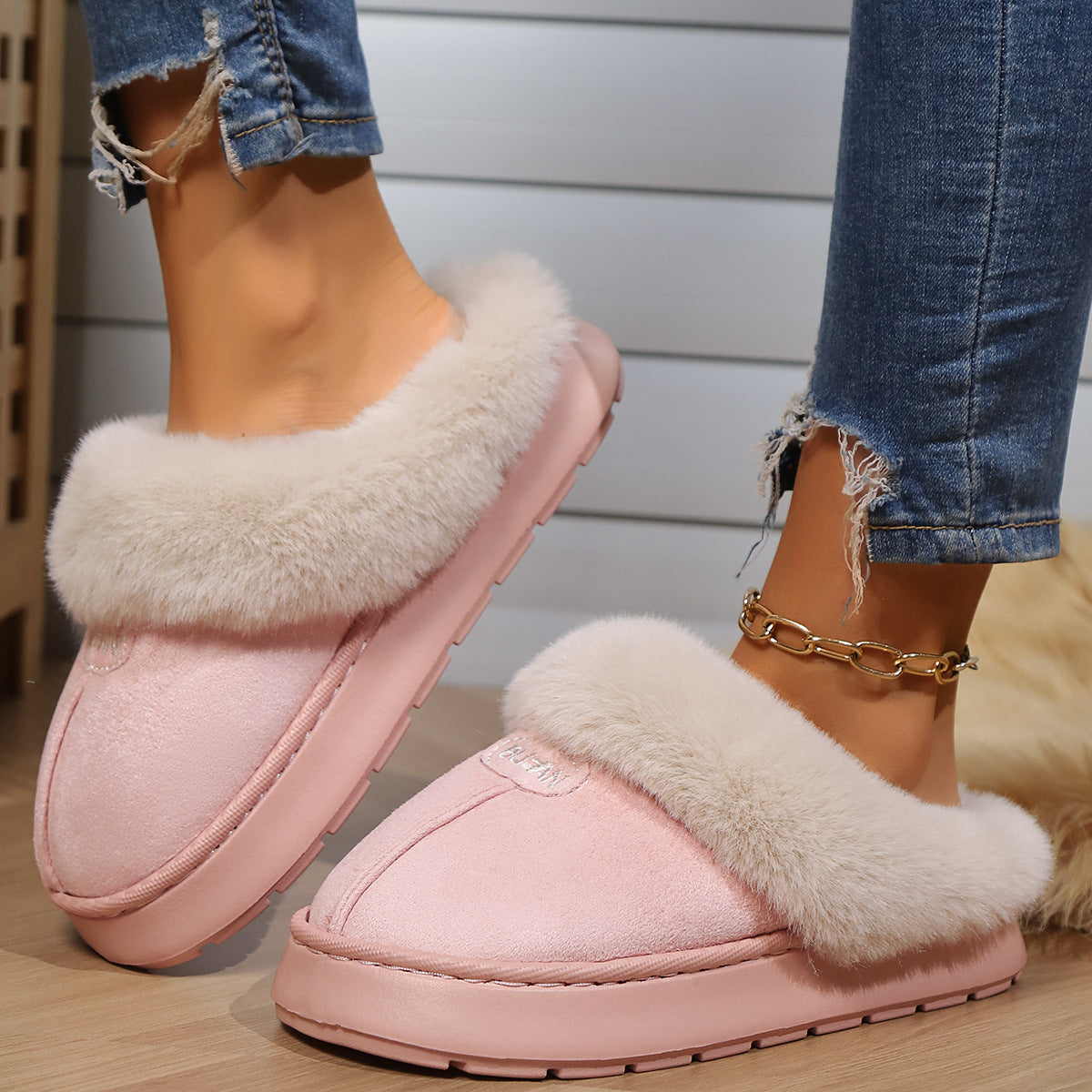 Women’s Memory Foam Suede Plush Slippers - Cozy Indoor Shoes