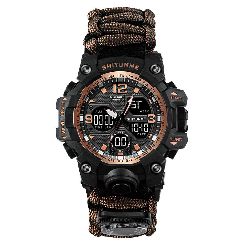 Tactical 6-in-1 Survival Sports Watch With Compass and Whistle