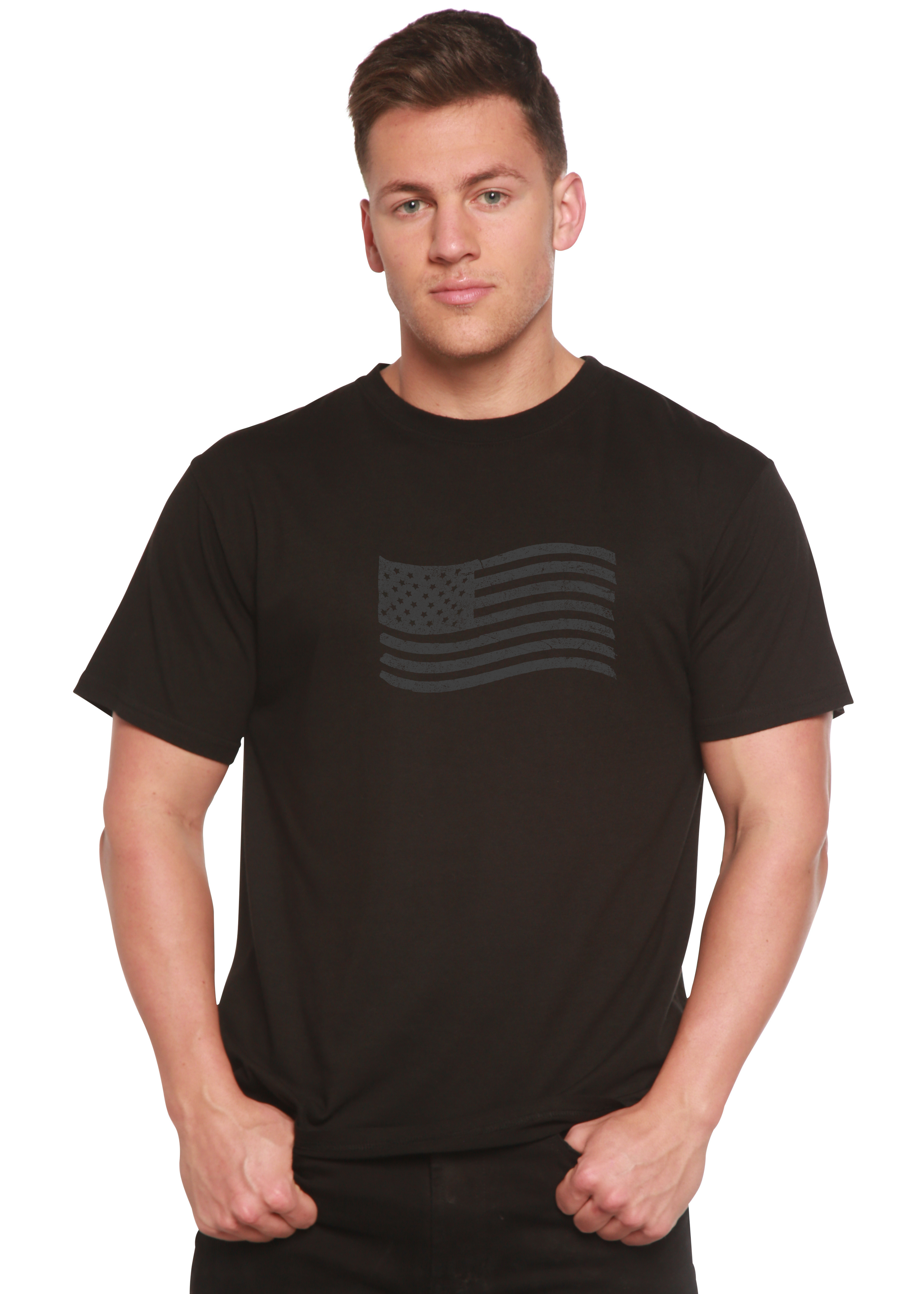 American Flag Men's Bamboo Short Sleeve Graphic T-Shirt