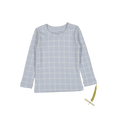 The Printed Long Sleeve Tee - Blue Grid