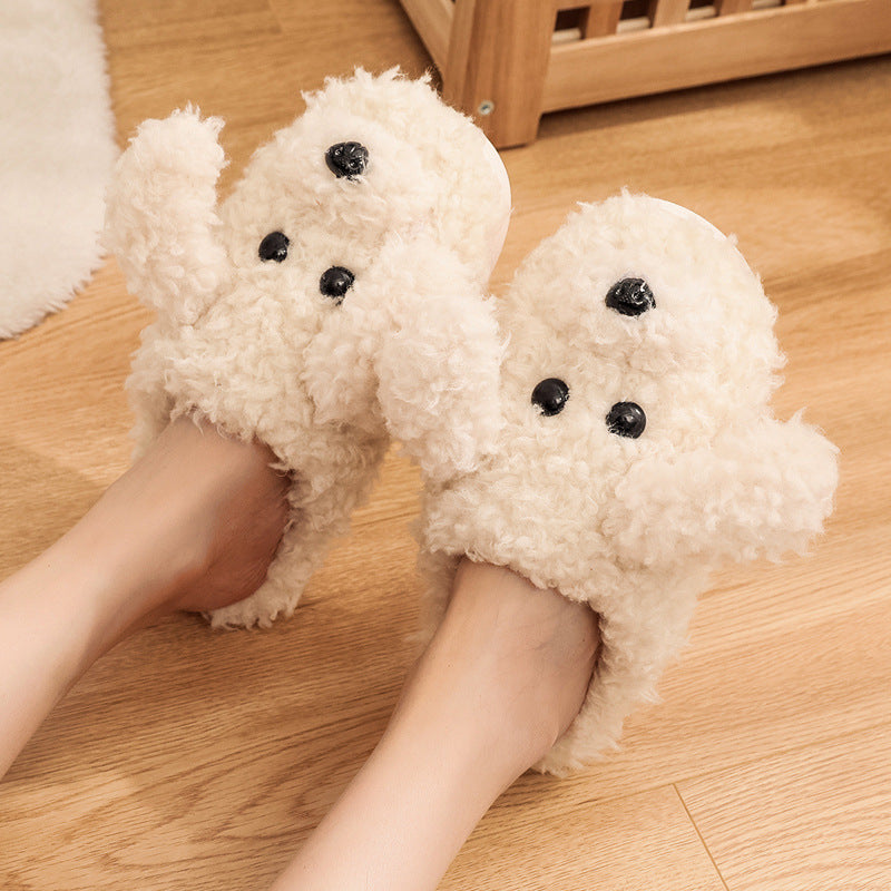 Fluffy Faux Fur Winter Slippers for Couples Comfy House Shoes