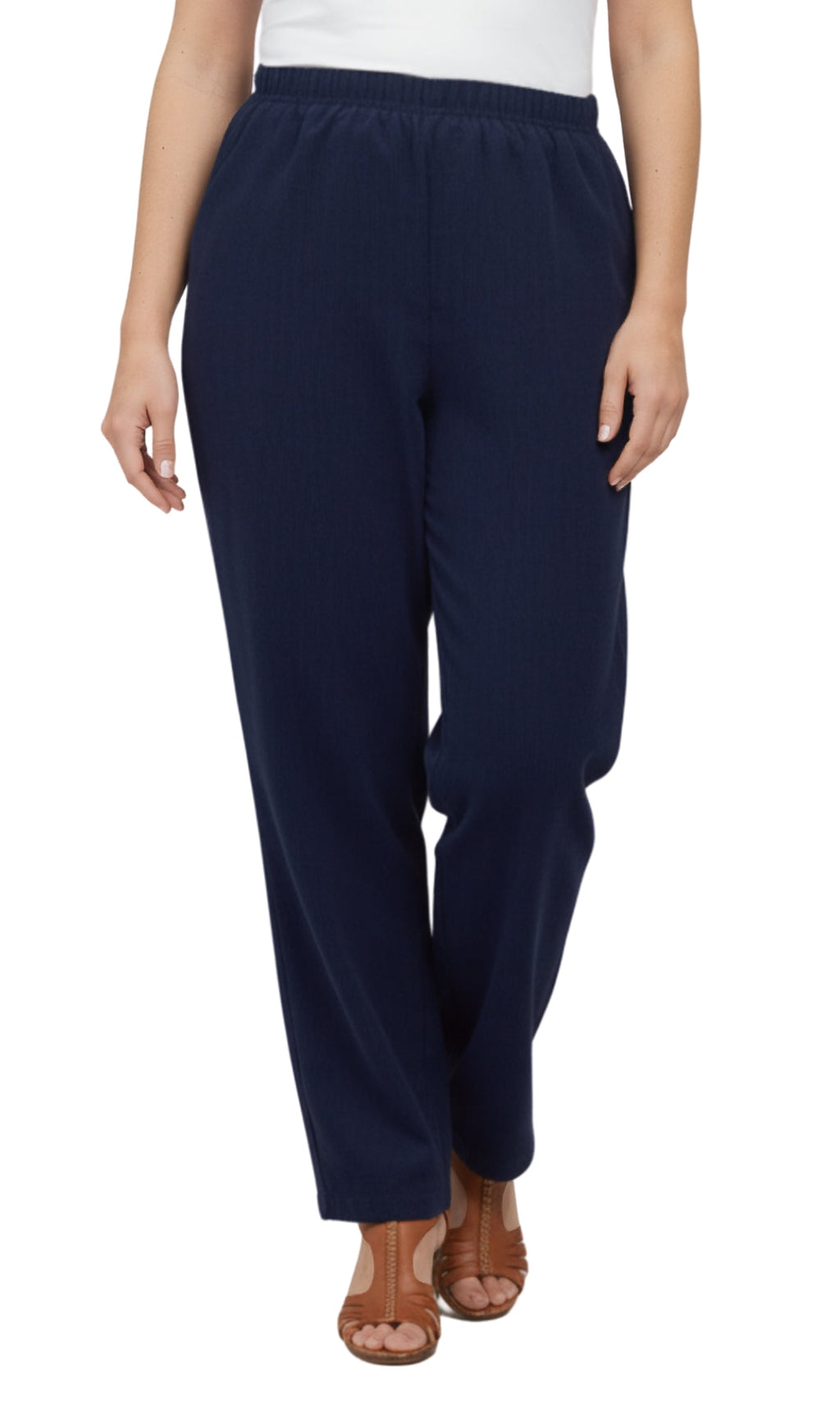 Women's Fine Wale Corduroy Pull-On Pants with Covered Elastic