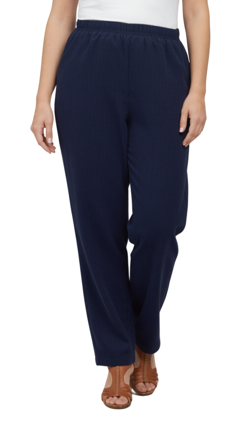 Women's Fine Wale Corduroy Pull-On Pants with Covered Elastic