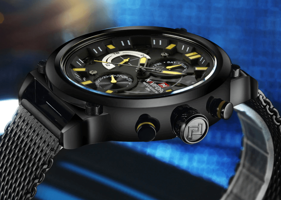 Men's Analog Quartz Wrist Watch with Stainless Steel Mesh Band