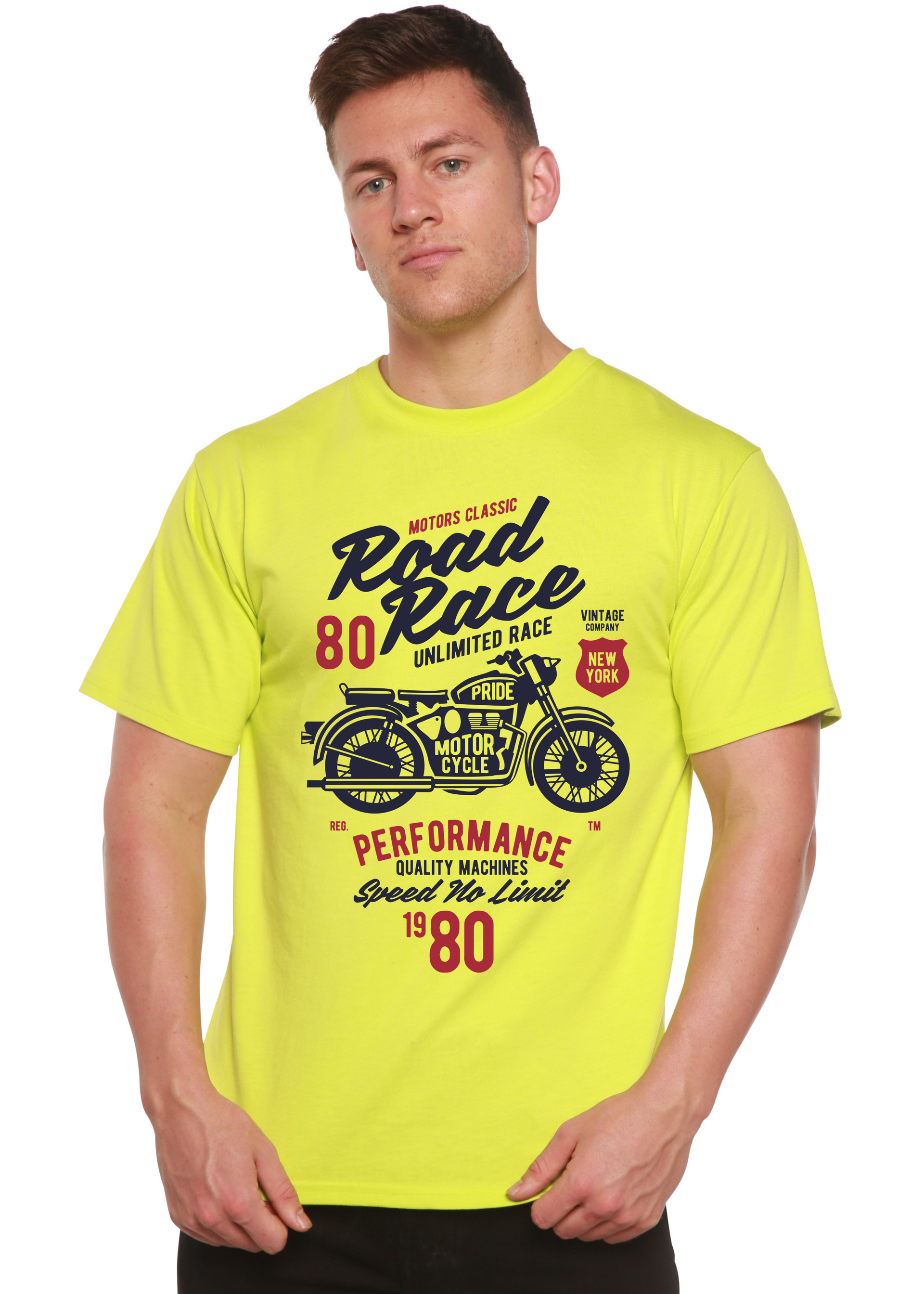 Road Race Motorcycles Spun Bamboo® Men's Bamboo Viscose/Organic Cotton Short Sleeve Graphic T-Shirt