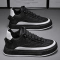 Men's thick-soled streetwear sneakers with abstract pattern design
