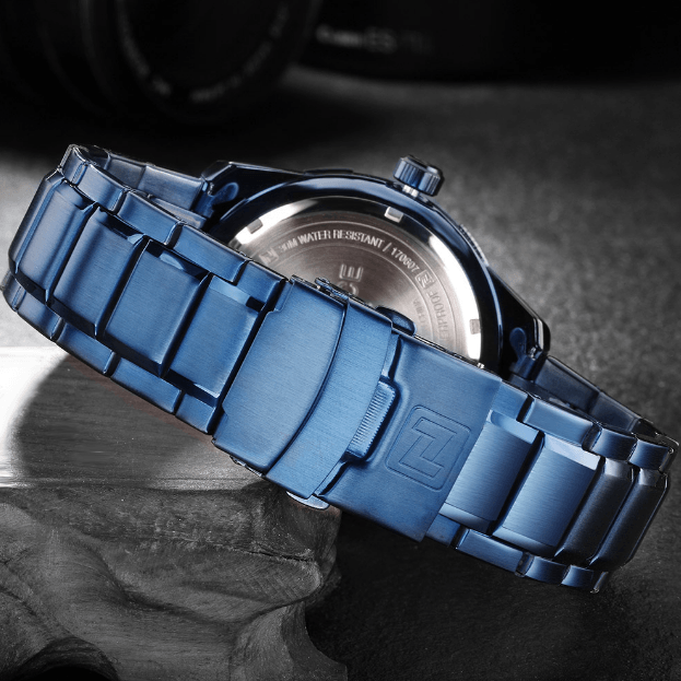 Men's Waterproof Chronograph Watch with Date Display - Modern Metal
