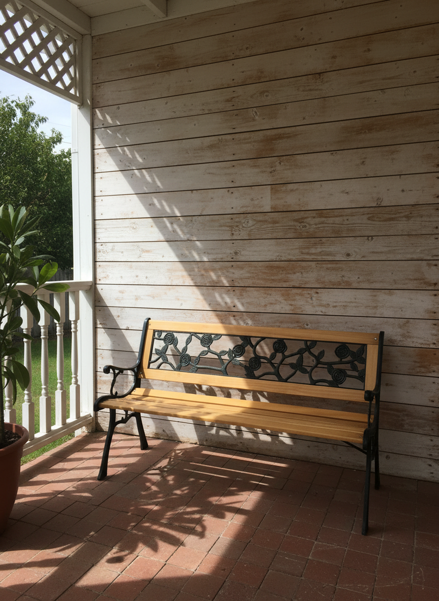 Traditional Cast Iron & Wood Garden Bench - 49.5" Outdoor Seating