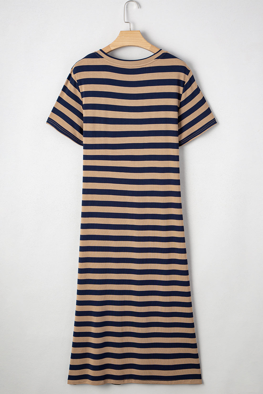 Stripe V-Neck Maxi Dress with Side Splits