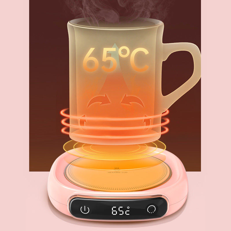 Smart Coffee Mug Warmer with LED Display - Modern Desk Coaster