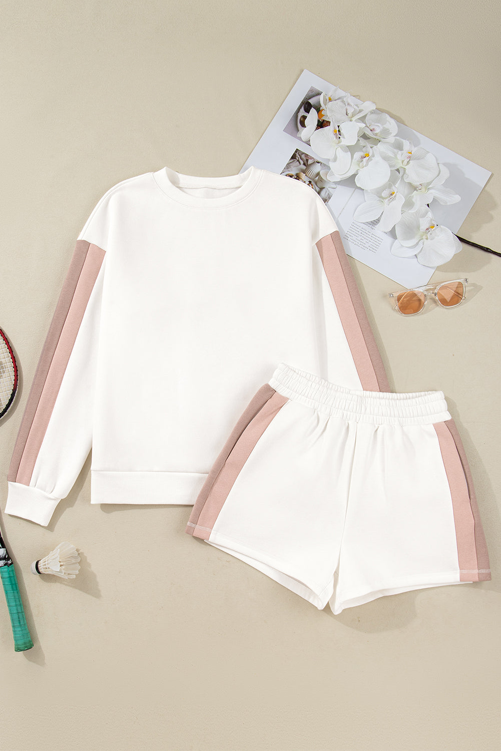 Colorblock Patchwork Top and Shorts Set