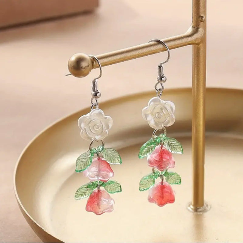 Whimsical Leaf Pendant Earrings in Vibrant Creative Resin Colors