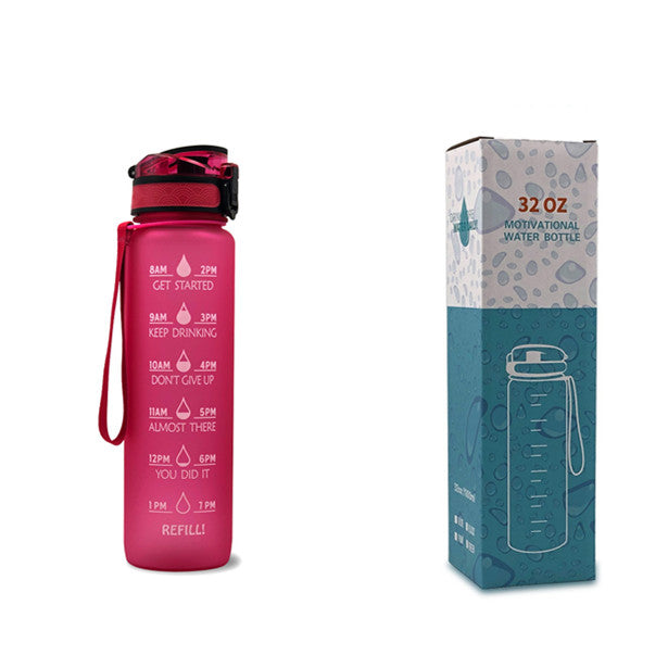 1L Motivational Tritan Water Bottle with Time Marker & Leakproof Lid