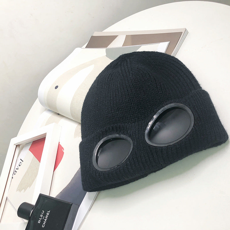 Women’s Aviator Pilot Knit Hat with Goggles Winter Beanie - Image 7