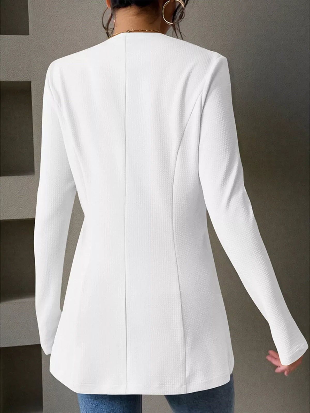 One Button Long Sleeve Blazer