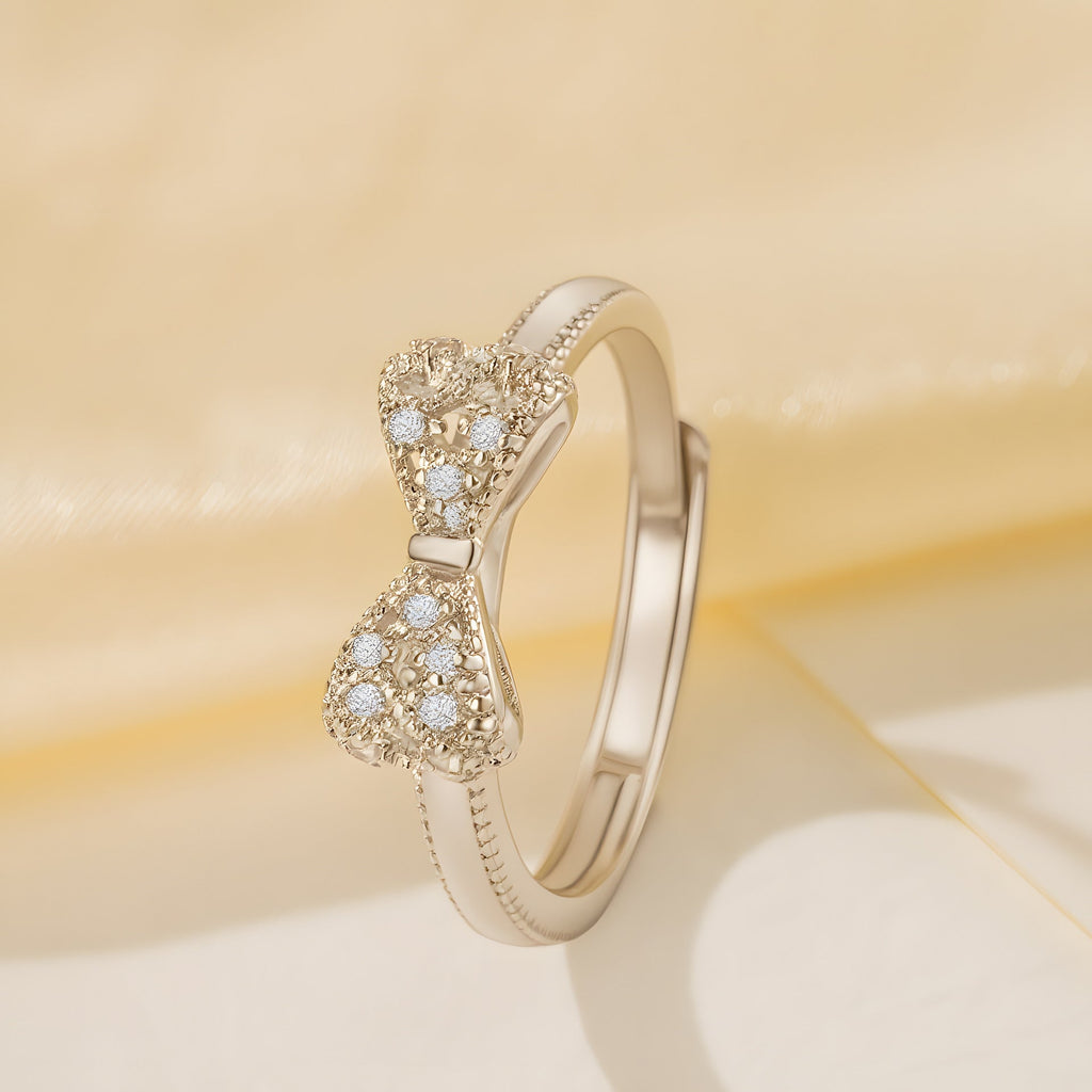 Best-selling Bow-knot Ring With Micro-paved Zircons