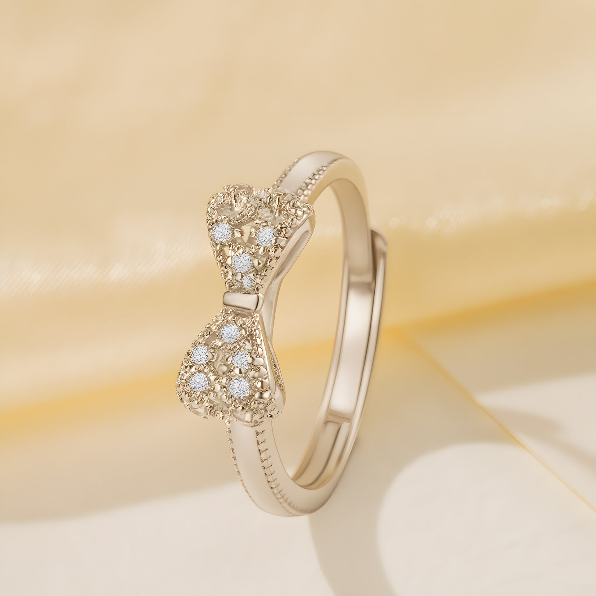 Best-selling Bow-knot Ring With Micro-paved Zircons