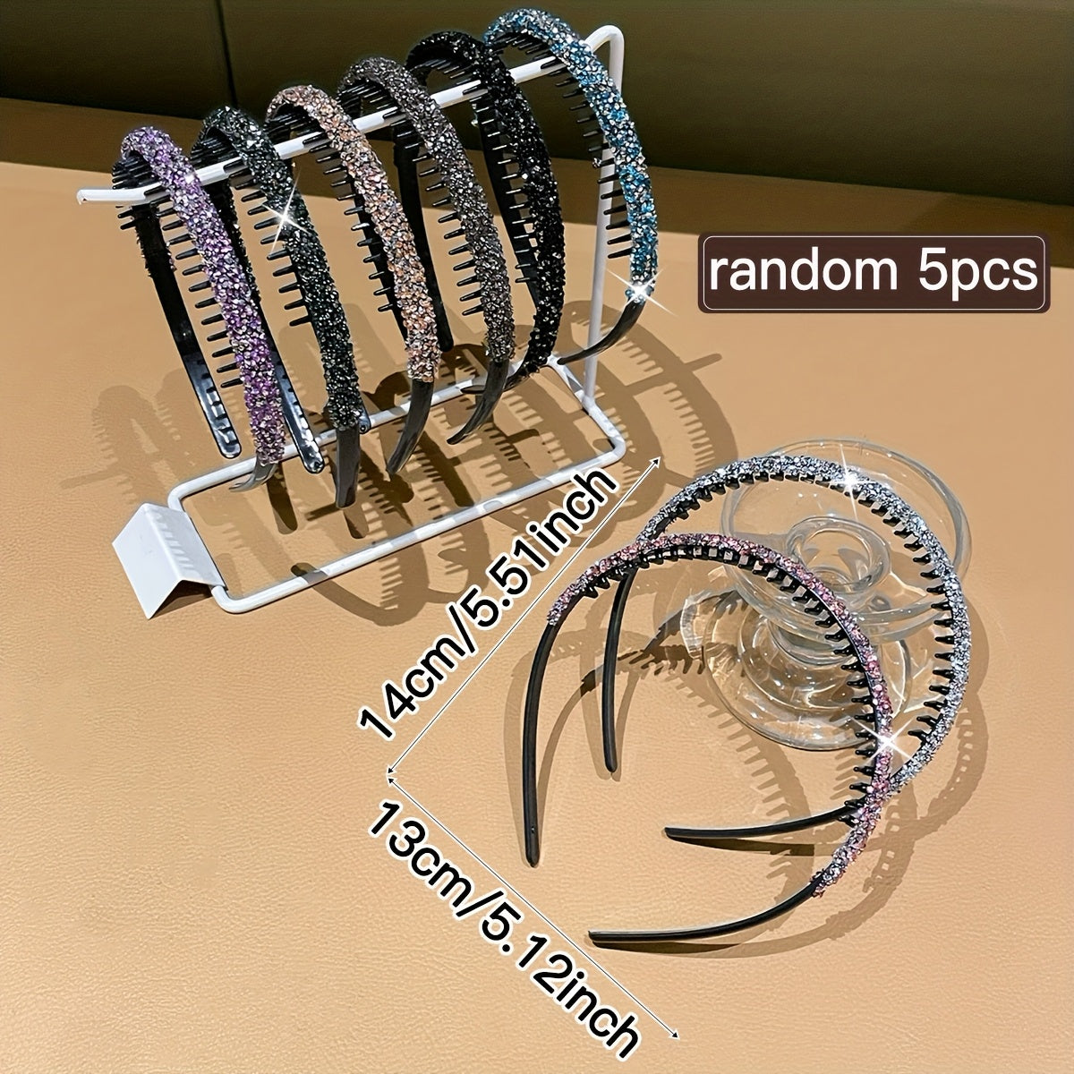 A Set of 5 Random Colorful And Glamorous Hairbands for Women