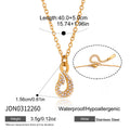 Minimalist Zircon Fish Hook Necklace and Bracelet Set