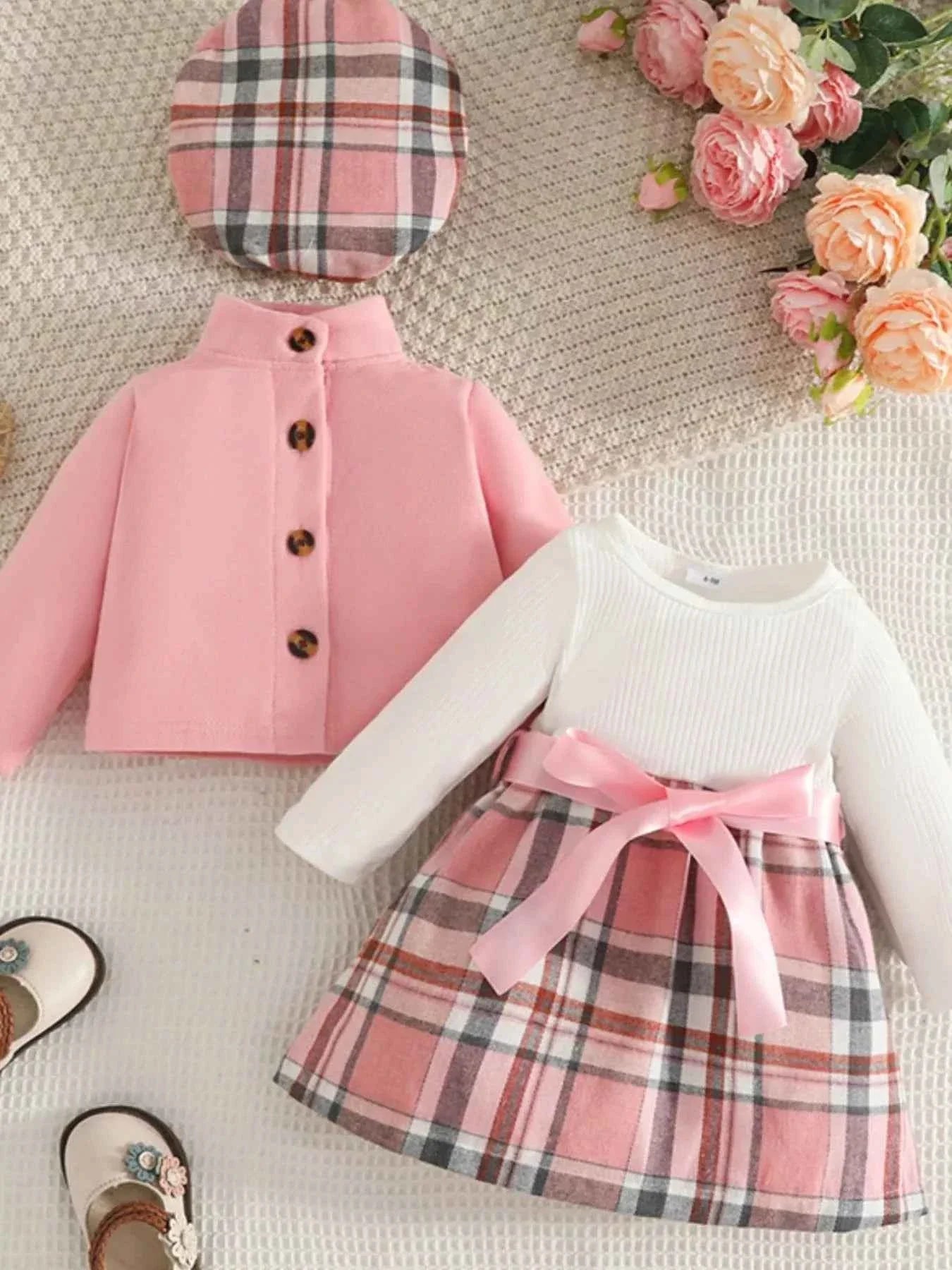 Children's Plaid 3-Piece Outfit Set