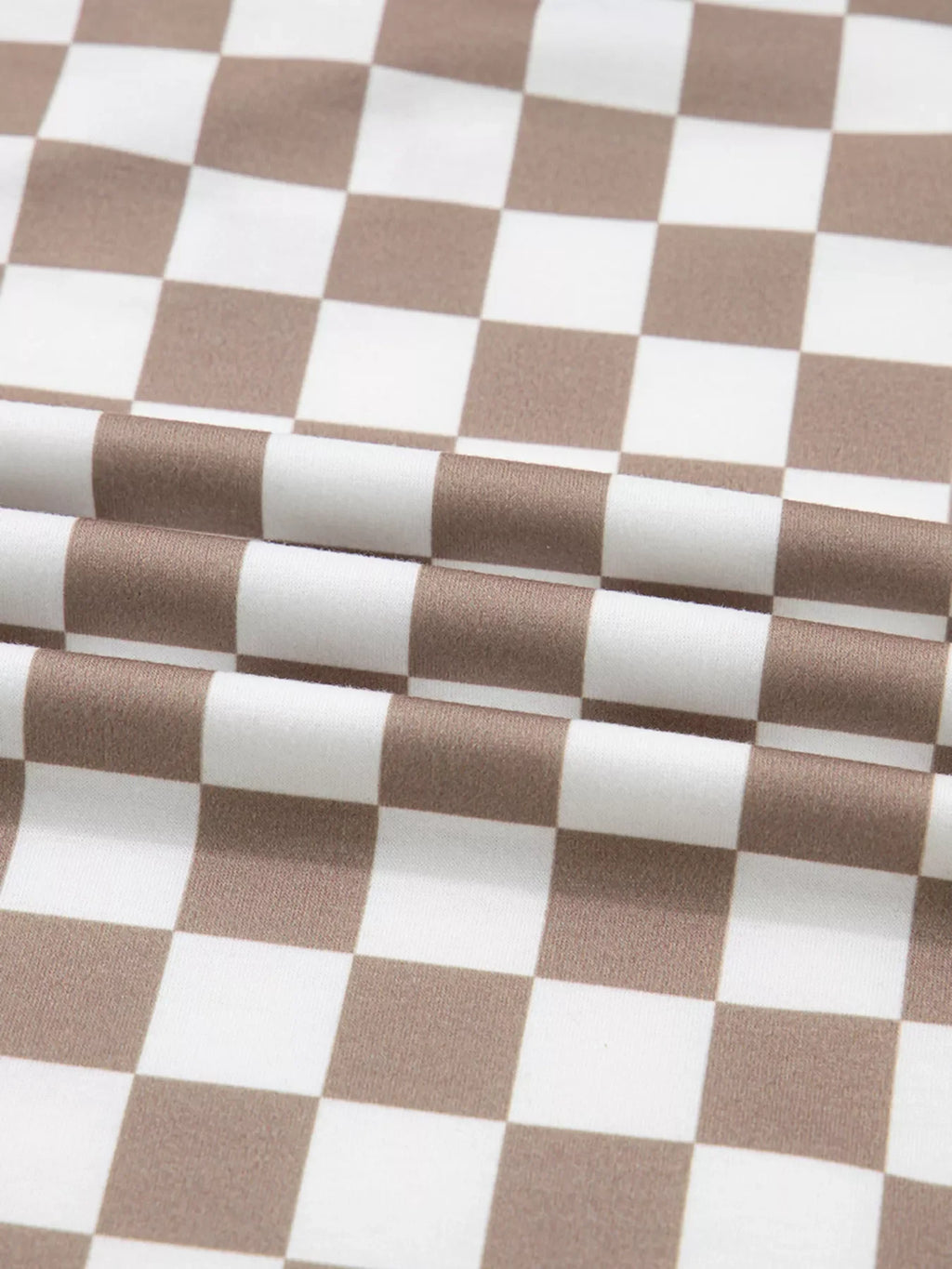 Checkered Pattern Oversized Drawstring Hoodie