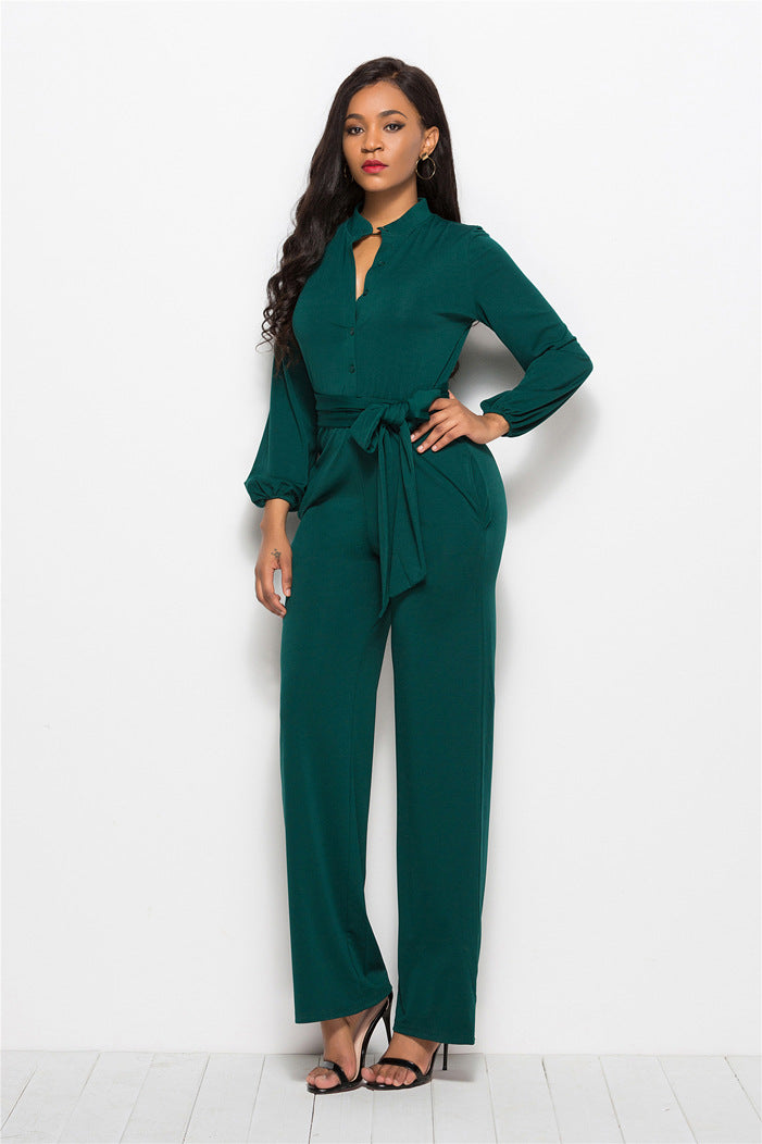 Plus Size Long Sleeve Jumpsuit for Women