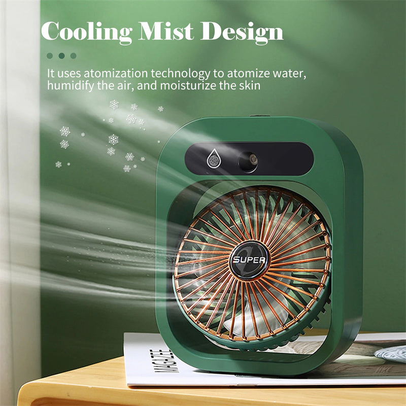 Portable USB Misting Fan & Air Cooler Humidifier - 3 Speed Desktop