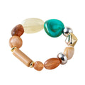 Irregular Acrylic Bead Bracelet Stack in Multi-Color Gold Silver