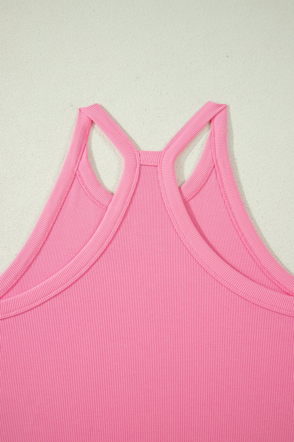 Women's Solid Ribbed Tank Top and High-Waist Shorts Set