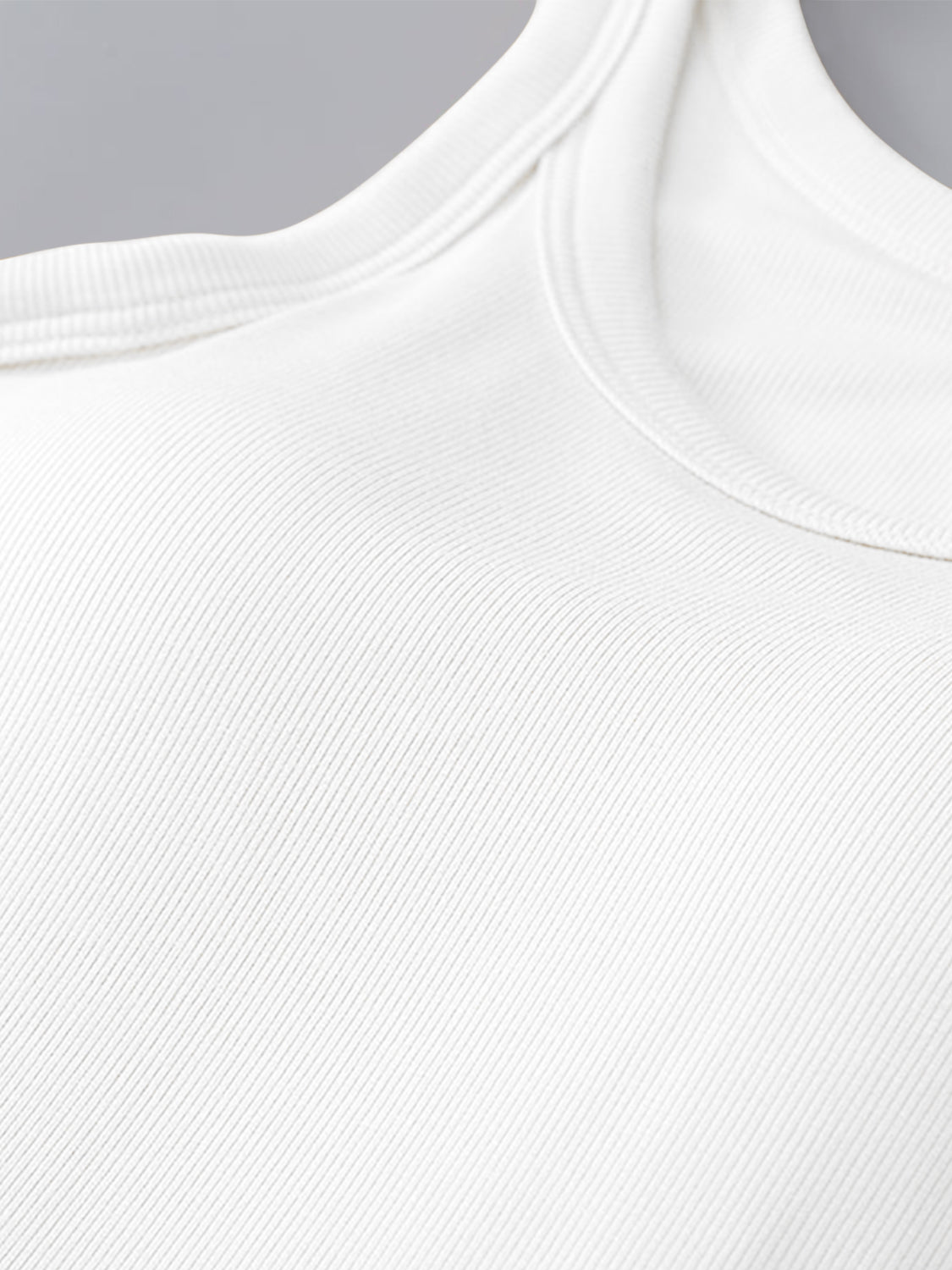 Women's Fitted Round Neck Tank Top with Built-in Bra - Sleeveless