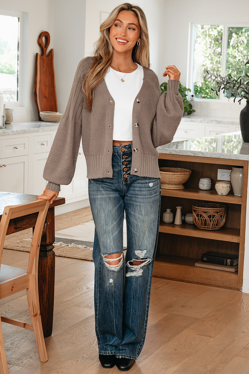 Briana Mixed Texture Knit Sweater